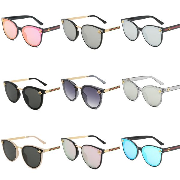 

new sunglasses small bees round frame sunglasses men and women fashion glasses trend sunglasses uv400 960, White;black