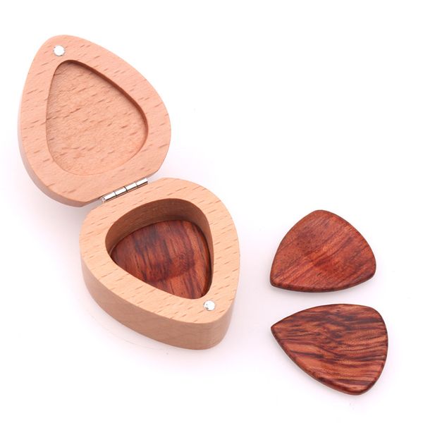 

wood guitar picking box picks storage box solid wooden hold case guitar picks box