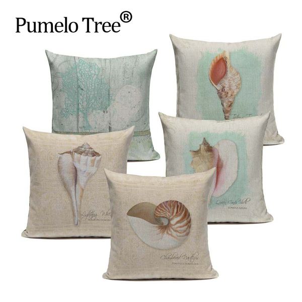 

высокого качество vintage sea раковины cushions крышка сердце home decor белье подушка обложка декоративный диван автомобили throw подушка н