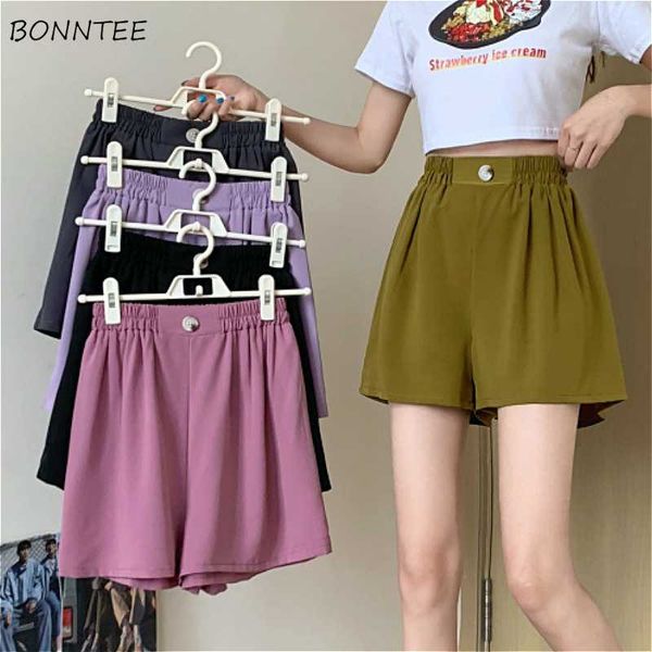 

shorts women 5 colors summer ulzzang high waisted leisure solid preppy teens short elasticated elegant simple ladies fashion hot, White;black