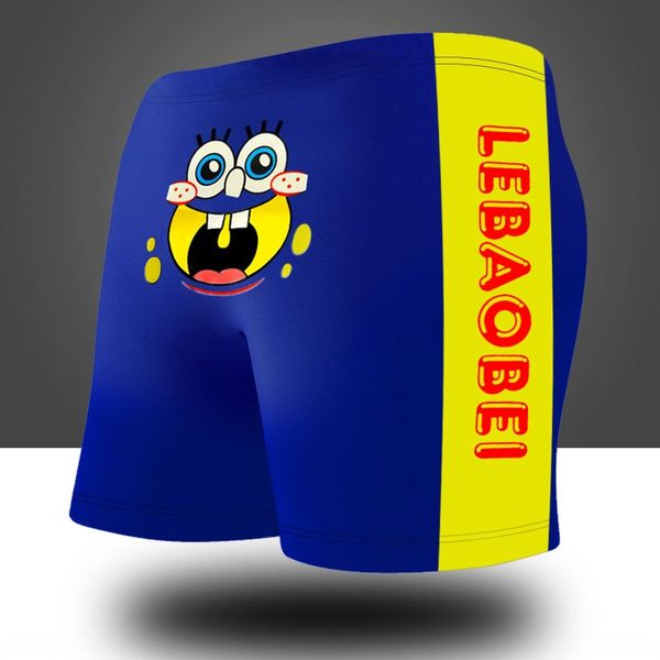 

new nylon swimsuit small middle and large children's swimming trunks boxer letters cute children's swimsuits boys' swimming t, Black