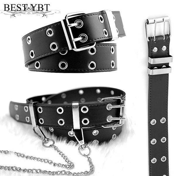 

ybt women belt imitation leather pin buckle belt new punk wind jeans fashion individual decorative chain women, Black;brown