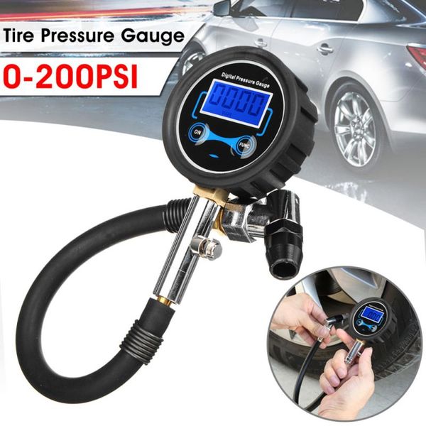

digital lcd tyre tire air pump pressure gauge tester 3-200psi car motorcycle
