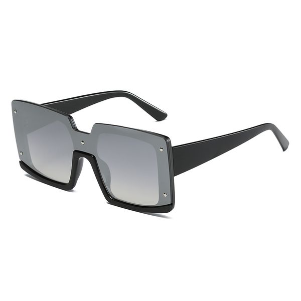 

one piece sunglasses half frame square eyewear men women fashion sun glasses personality anti wind uv400 summer shades, White;black