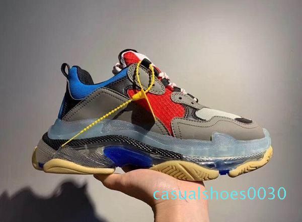 

22019 paris 17fw triple-s crystal bottom green luxury dad shoes platform triple s sneakers for mens women vintage kanye grandpa trainers c30, Black