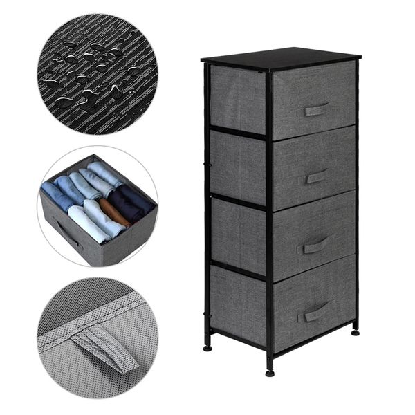

custom bedroom nightstand 4-tier dresser tower fabric drawer organizer with 4 easy pull drawers with tablefor living room