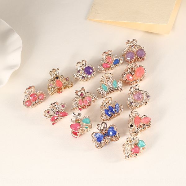 

2020 korean jewelry style creative small scratch hairpin children's jewelry gold powder alloy hairpin 2 yuan shop hair accessories, Slivery;white