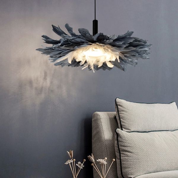 Nordico moderno lussuoso casa villa soggiorno camera da letto lampade a sospensione a piume a led 2020 nuova lampada a sospensione di arte creativa di design