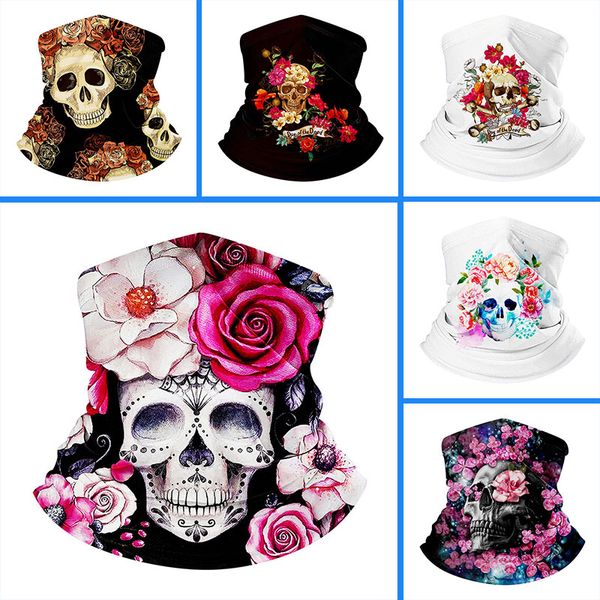 

2020face skull mask half face motorbike neck headwear outdoor ski skull party masks sport halloween mask for bike motor cycling fm0802, Black