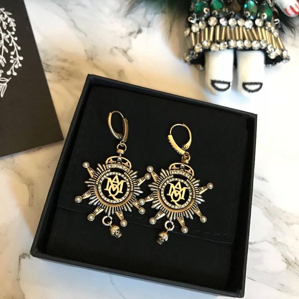 

selling retro iconic skull personality designer earrings luxury designer jewelry women earrings, Golden