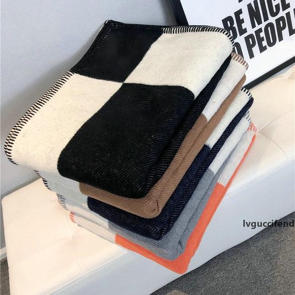 

140x180cm letter h cashmere blanket crochet soft wool shawl portable warm plaid sofa travel fleece knitted throw cape blankets 5 colors
