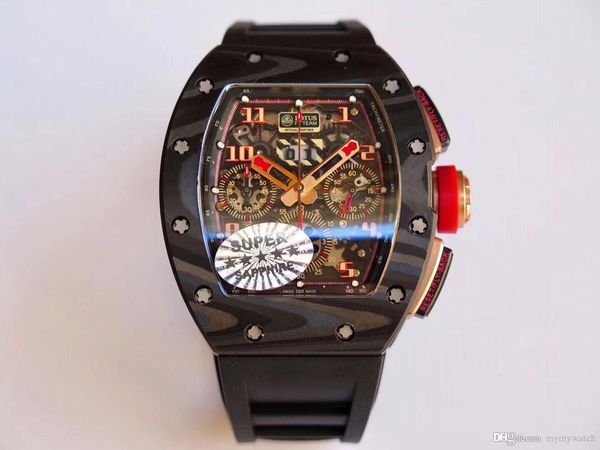 

mens designer watcheskvfactory v2 carbon fiber rm-011 eta.7750 chronograph automatic movement 45mm men watch silico, Slivery;brown