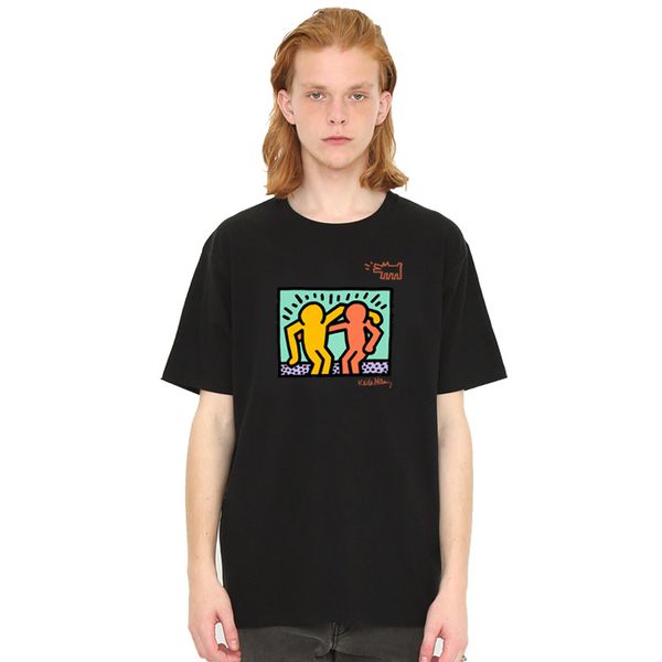 

20ss mens designer t shirt fahsion heart pattern t-shirts boys new york street graffiti casual crocodile printing tees hiphop trendy, White;black