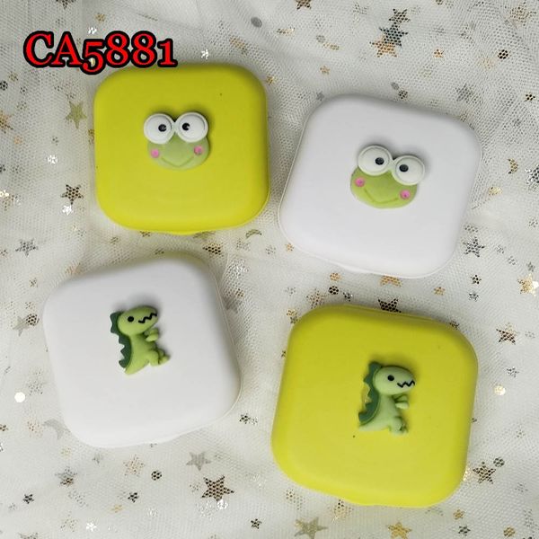 

cute frog or dinosaur small companion box case glasses case mini cute invisible glasses box ca5881, Blue