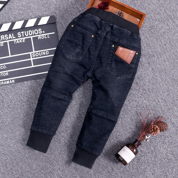 

clothing children's 2020 new boys' stretch children's narrow-mouth casual pants plus velvet casual pants jeans and jeans tide, Blue