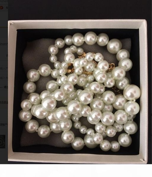 

ожерелье для женщин высокого качества перлы способа шарик кулон ожерелье для свадьбы ювелирных 3 c хрустальных длинные ожерелья, Silver