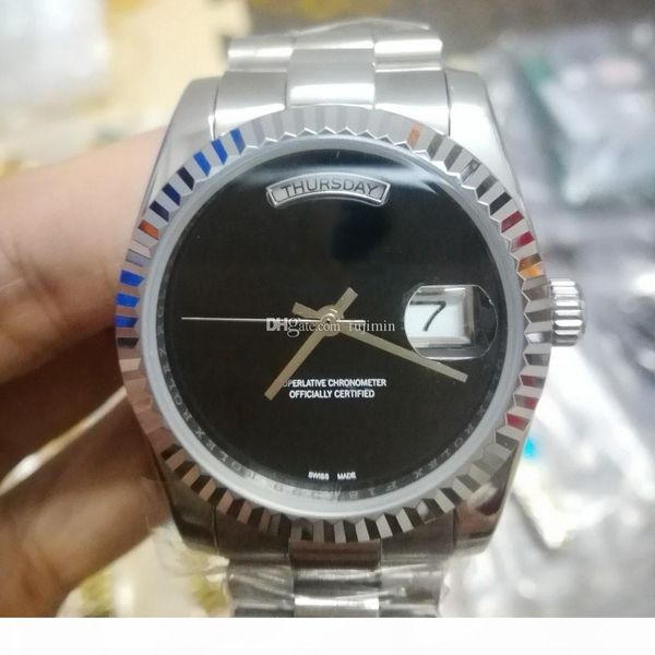 

wholesale watch day date automatic mechanical 36mm 18k men royal oaks watchres stainless steel bezel wristwatch no battery 2813 12, Slivery;brown