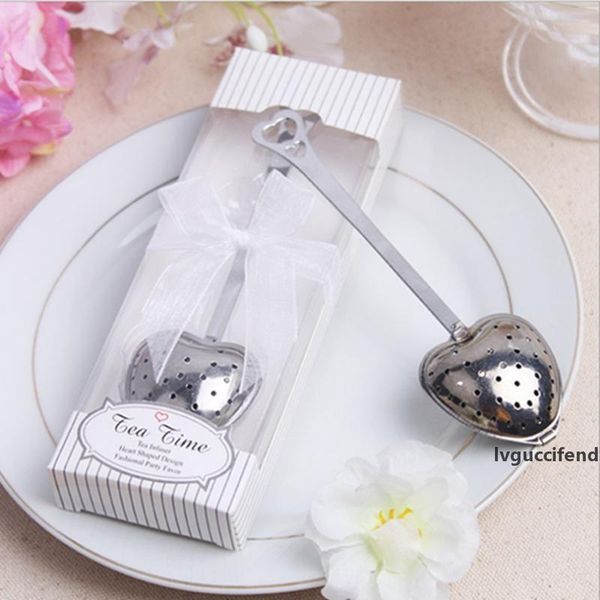 

stainless steel tea infuser heart shaped tea strainer spoon filter long grip tea infuser spoon party favor