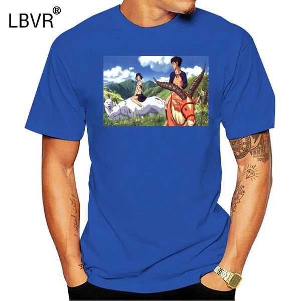 

t-shirt femme princesse mononoke ashitaka san manga film animation classic unique tee shirt, White;black