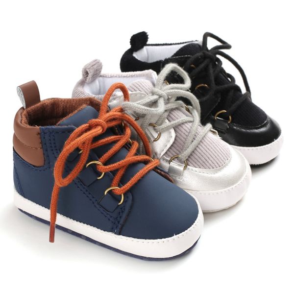 

fashion baby boys patchwork design anti-slip sneakers toddler soft soled pu shoes