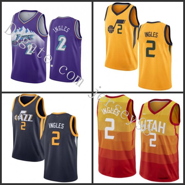 

utah jazz men #2 joe ingles red nba men green jersey, Black