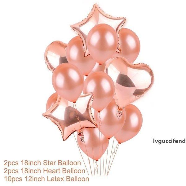 

rose gold latex balloon love five pointed star suit wedding ceremony party happy birthday baby shower decorations arrangement 5 2zx ff