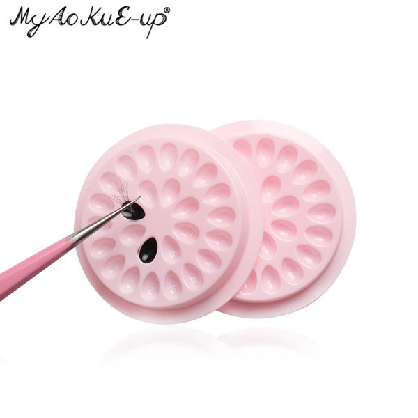 

false eyelashes pink glue gasket eyelash holder extension adhesive pallet pads stand on plastic