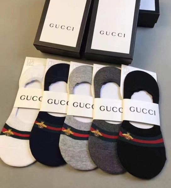 

pure cotton absorb sweat men's boat socks invisible socks men luxury designer brand 1g gg socks 1g, Black