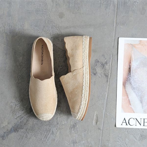 

2020 spring espadrilles woman flats loafers women shoes big size retro classic stylish slip on footwear, Black