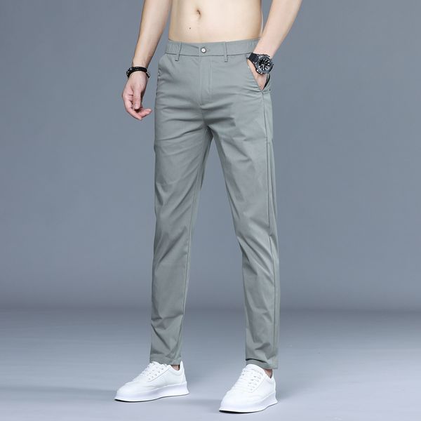 

men's pants 2021 summer mens fashion sweatpants clothing casual cotton slim straight men trousers small feet long, Black