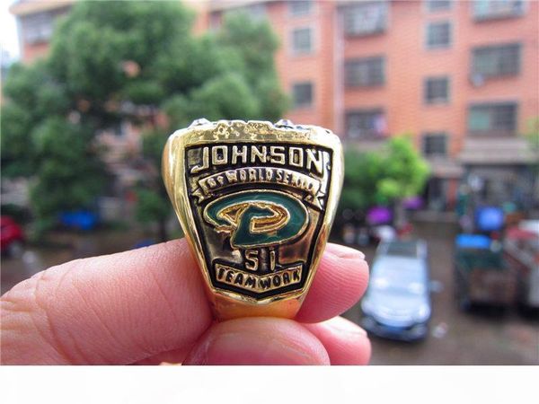 

j 2001 аризона diamondback s world bseball championship ring сувенирная men вентилятора подарков 2019 оптовая перевозка груза падения, Golden;silver