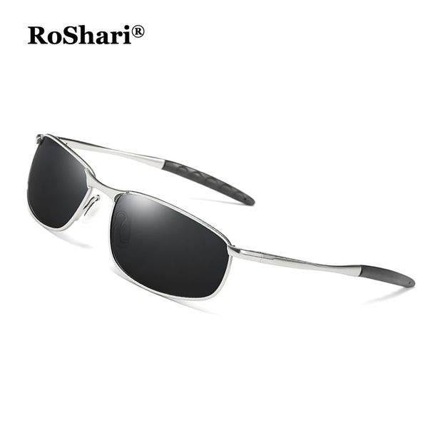 

roshari men sunglasses polarized anti-reflective mirror lens women sun glasses for men uv400 lentes de sol hombre a83, White;black