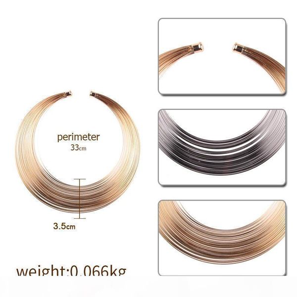 

f gold silver african jewelry set round multiple strands choker necklace and earrings set wedding party decoration for women jl