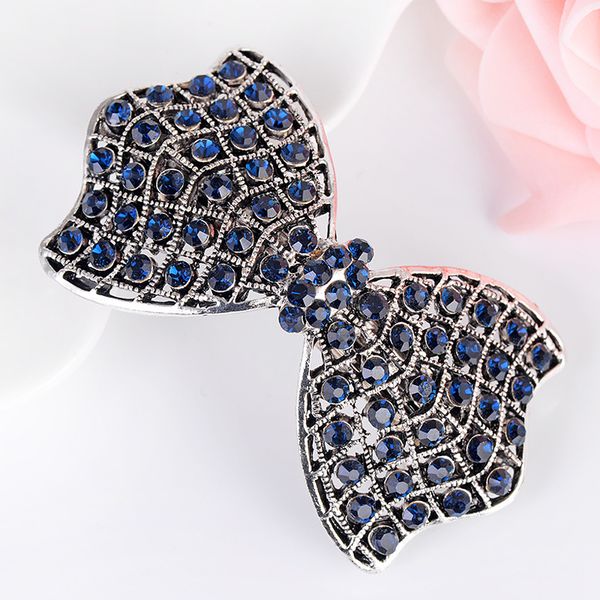 

elifashion bowknot starfish leaf etc 6 shape hairpins rhinestone crystal hair clip barrettes vintage hair jewelry for women girl, Golden;silver