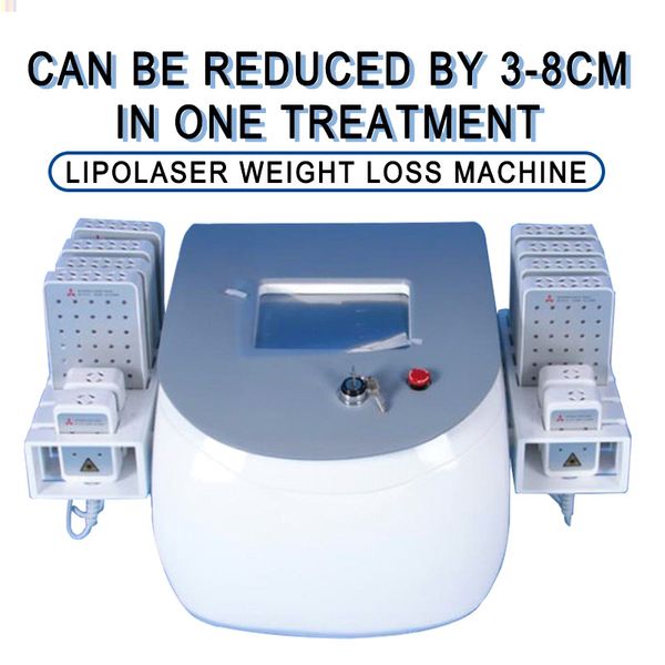 

120mw diode lipo laser lllt fat burning anti-cellulite double wave lipo laser 12 pads beauty slimming lipo light machine, Black