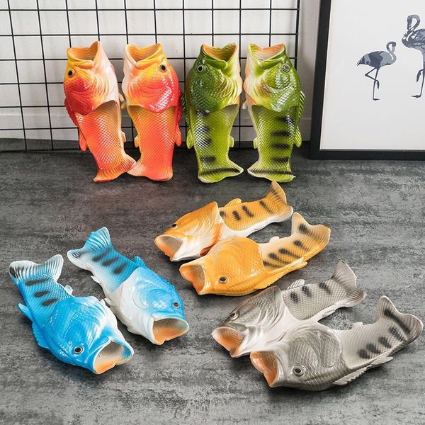 

рыба тапочки 2020 новый пляж fish тапочки творческий смешные рыбы-shaped пара мужчин и женщин summer hot слау y03, Black