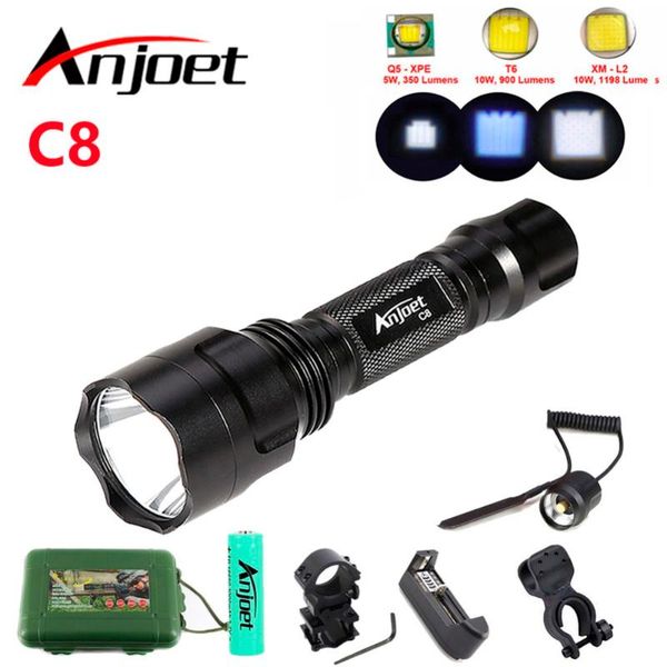 

flashlights torches kit tactical cree xml t6 q5 l2 led 1198lm aluminum lamp rechargeable 18650 battery for camping hiking cycling