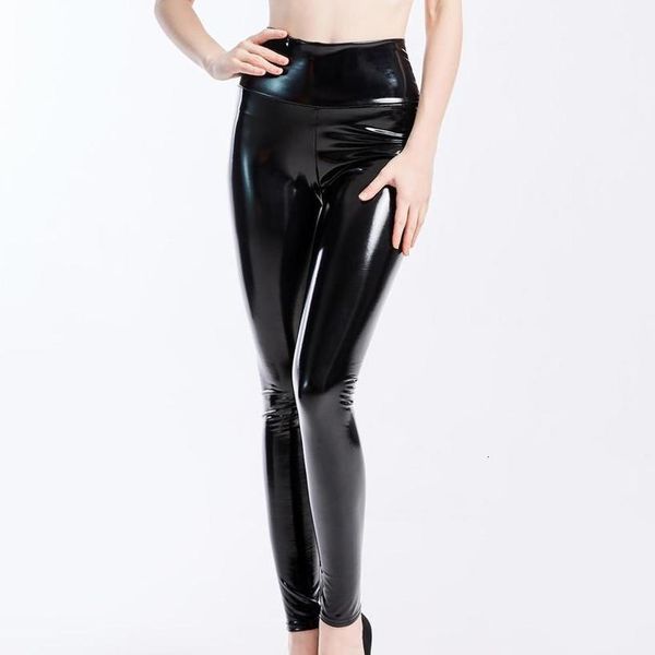 

womens stretch faux leather leggings pants 2020 high waist black push up elastic trousers stretch plus size jeggings mujer