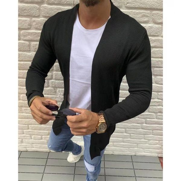 

2020 new autumn men's cardigan shirt casual loose solid color fashion long sleeve daily office comfort basic shirts, White;black