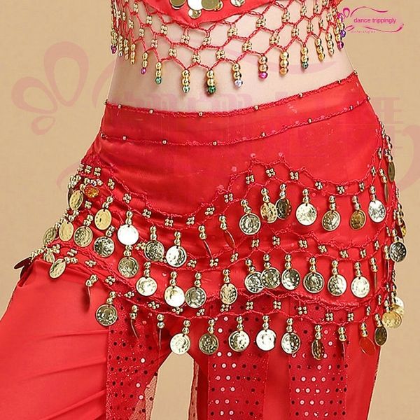 

u6x8z special offer clothing clothing dressclothing belly dance waist chain belt 128 coins chiffon yoga indian dance performance practice wa, Black;red