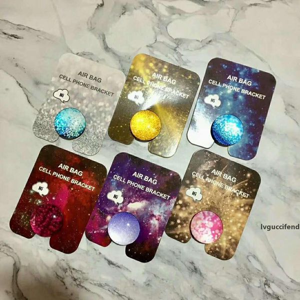 

new transparent glass airbag bracket 3d lazy mobile phone airbag bracket