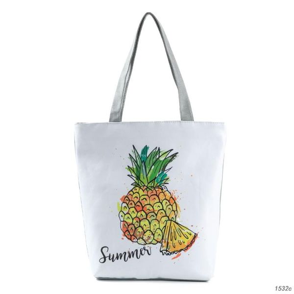 

miyahouse summer beach bag female shoulder bag fruit printed tote handbag canvas women shopping lady handbag