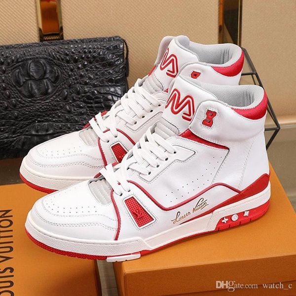 

fashion boots shoes mens luxury trainer sneaker mid -chaussures pour hommes with box men shoes casual boots fast ship