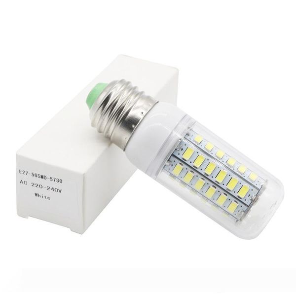 

edison2011 mini led lamp 110v 220v smd 5730 e14 e27 led light 56 leds corn bulb chandelier for home lighting