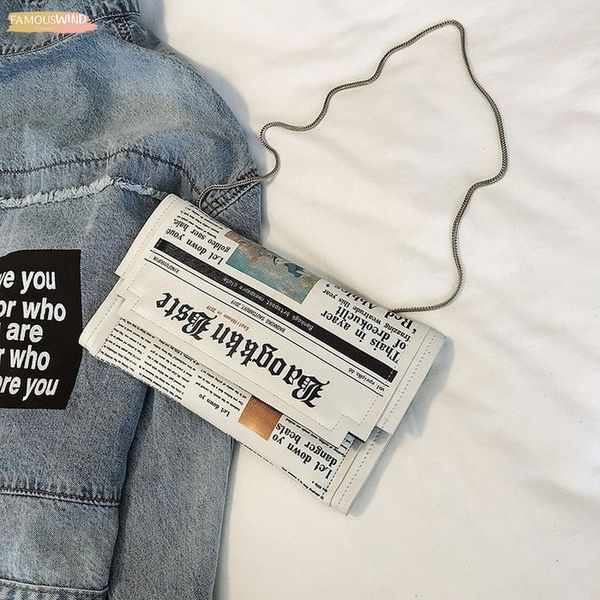 

newspapers modeling day clutch bags letter envelope bag fashion casual shoulder bag purse evening bags with clothing wallet