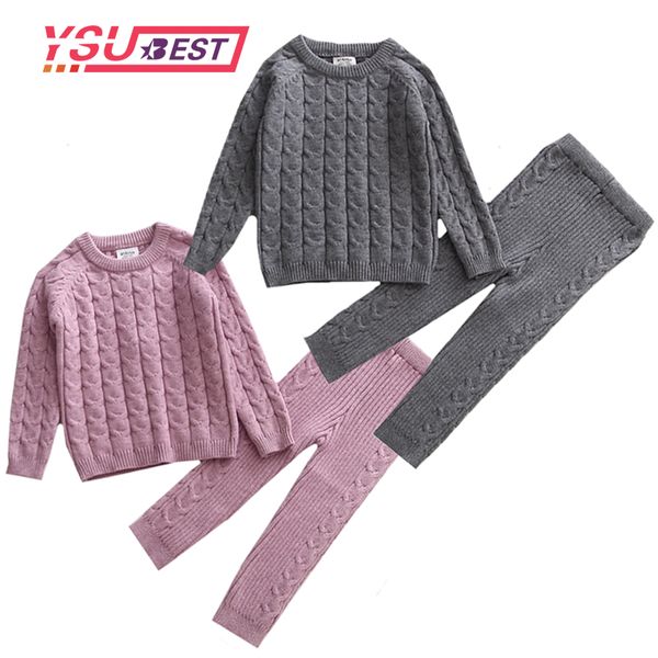 

baby clothing set knitting pullover baby girls clothes toddler boys clothes sweater and pants set kids boutique, White