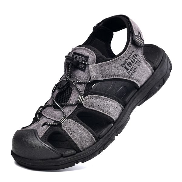 

genuine sandalia cuero ritable sandalet heren playa sandals-men homme roman leather transpirables genuino uomo masculino big da, Black