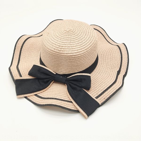 

new women's travel sun large eaves straw wave straw korean style sun hat fashion versatile hat, Blue;gray