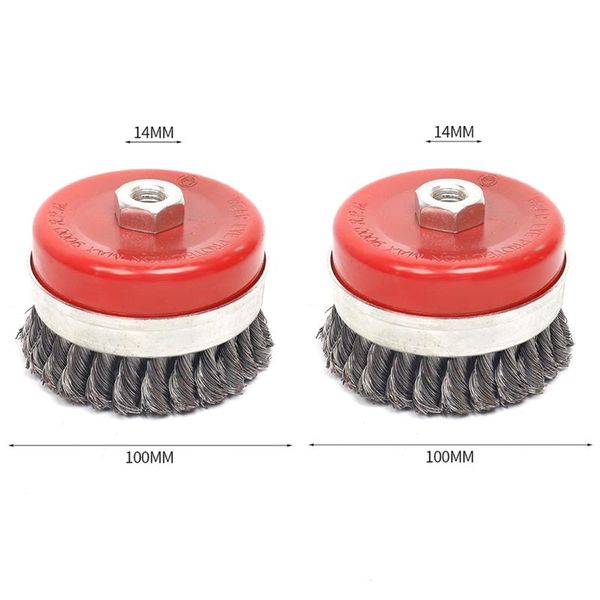 

carbon steel wire wheel brush workshop supplies 2pcs 4-1/2\" angle grinders