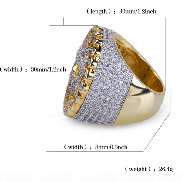 

s luxury men gold tone hip hop иисус лицо кольцо micro pave фианиты имитация diamonds кольцо size7 -12 bling bling ювелирных изделий, Golden;silver